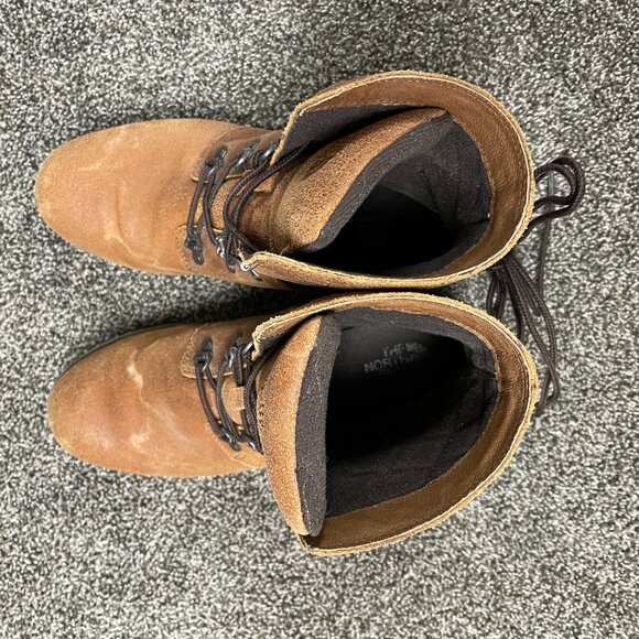 North Face Brown Leather Hiking Boots Womens 8 - Picture 2 of 2